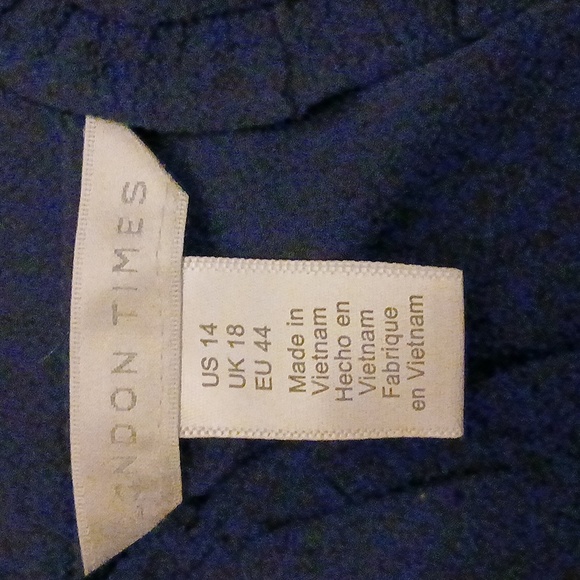 NWT London Times Navy Long Sleeve Dress - Picture 6 of 6